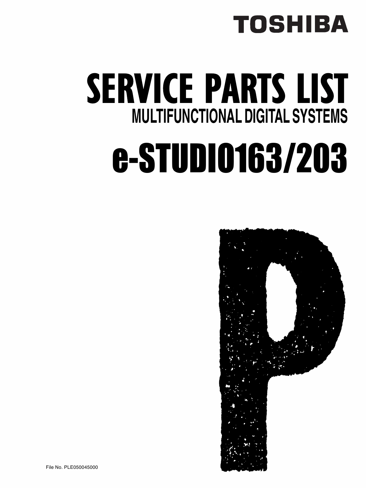 TOSHIBA e-STUDIO 163 203 Parts List Manual-1